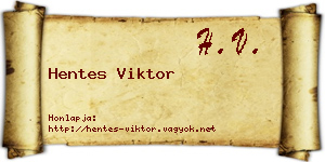 Hentes Viktor névjegykártya